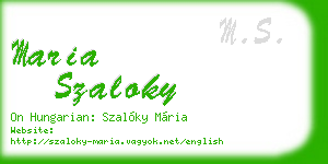 maria szaloky business card