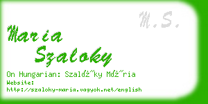 maria szaloky business card